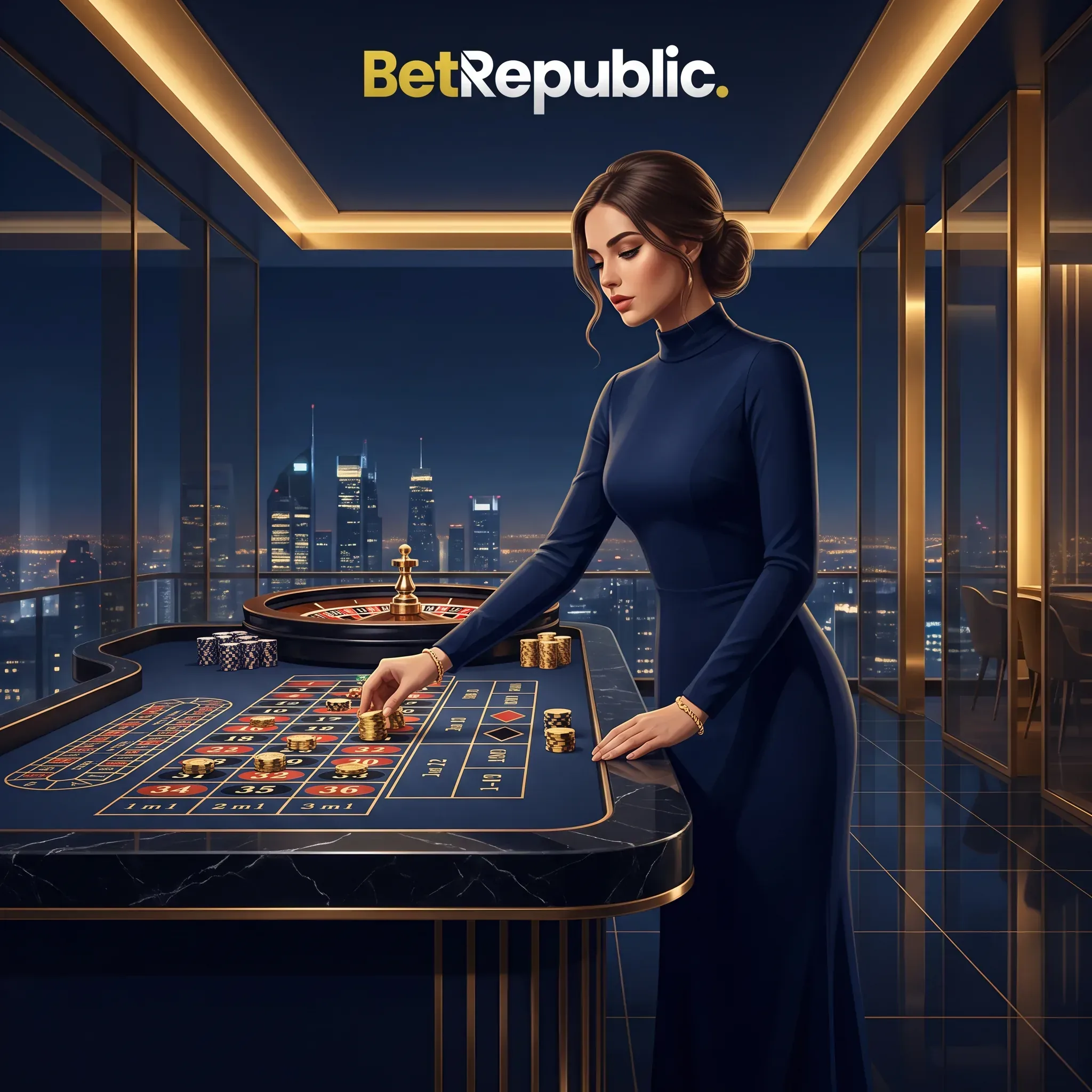 Poker-Gewinne neben einem Casino-Tisch